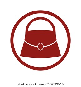 Woman bag vector icon.