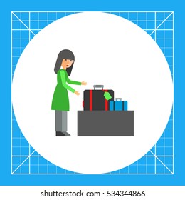 Woman Baggage Claim Vector Icon