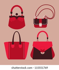 woman bags collection vector illustration eps 10