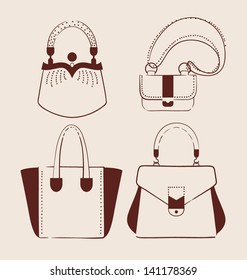 woman bags collection vector illustration eps 10