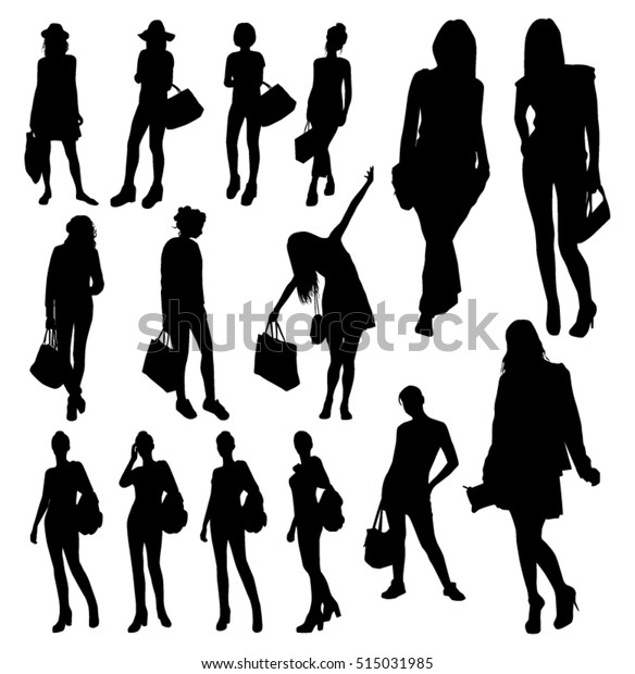 Woman Bags Silhouettes Stock Vector (Royalty Free) 515031985