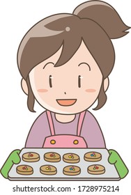 Woman baking cookies - Stress Baking