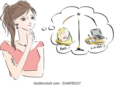 Woman balancing work and family
