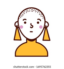woman bald female avatar character vector illustration design