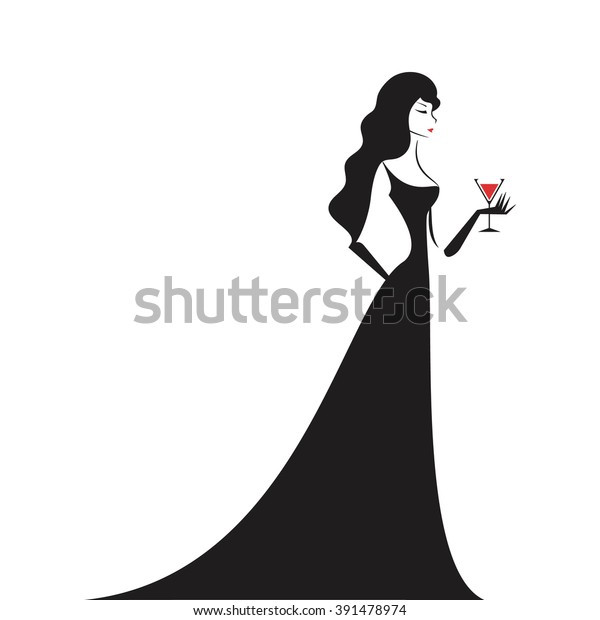 Woman Ball Gown Black Silhouette Vector Vector Có Sẵn Miễn Phí Bản Quyền 391478974 Shutterstock 5875