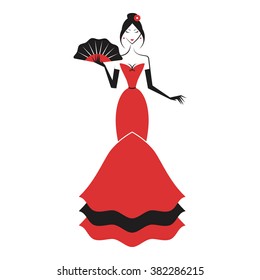 woman in the ball gown red vector