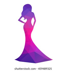 woman in the ball gown silhouette vector