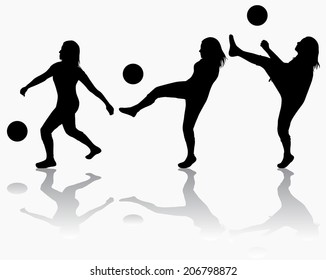 Woman with ball silhouette