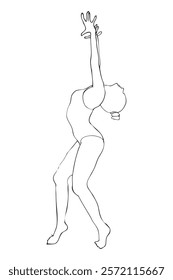 woman ballet dancer, simple sketch illustration