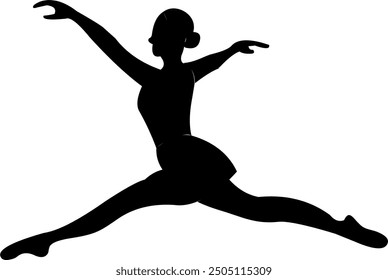 The woman ballet dancers silhouette shadow