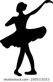 The woman ballet dancers silhouette shadow