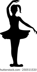 The woman ballet dancers silhouette shadow