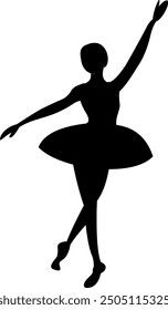 The woman ballet dancers silhouette shadow