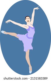 Woman Ballet Pose suitable for logo and sport graphic Vector Illustration 