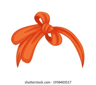 Woman bandana with knotted bow isolated on white background