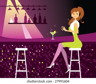 Woman in bar