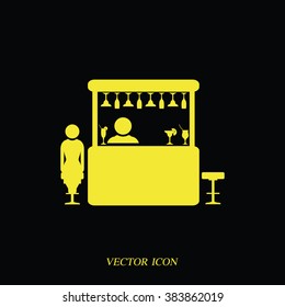 Woman in a bar icon