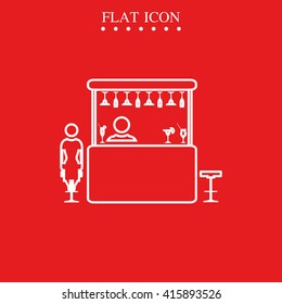 Woman in a bar icon