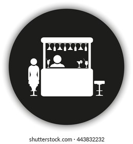 Woman in a bar icon