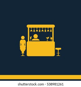 Woman in a bar icon