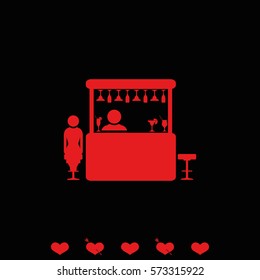 Woman in a bar icon