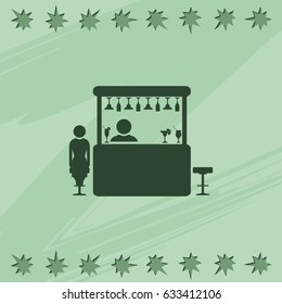 Woman in a bar icon