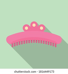 Woman barrette icon. Flat illustration of woman barrette vector icon for web design