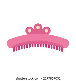 Woman barrette icon. Flat illustration of woman barrette vector icon isolated on white background