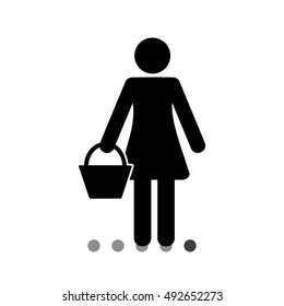 Woman with Basket Icon