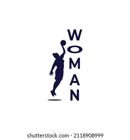Woman Basketball Player Vector Icon Logo Design