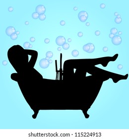 Woman Bath Silhuette Stock Vector Royalty Free Shutterstock