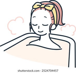 Woman in bath Simple Illustration