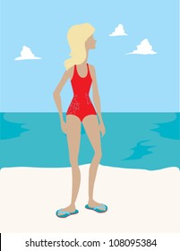 Woman in Bathing Suit