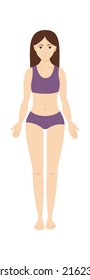 Woman in a bathing suit. Vector illustration