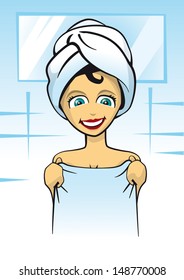 Woman in bathroom