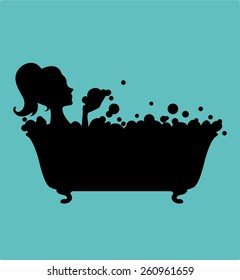 Woman In Bathtub Silhouette