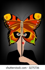 woman with batterfly mask