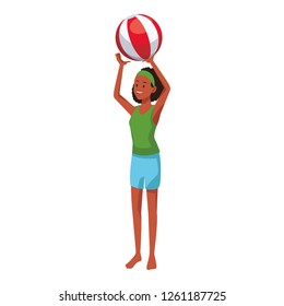 woman with beach ball