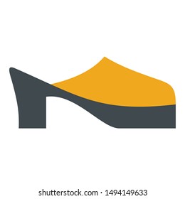 Woman beach shoe icon. Flat illustration of woman beach shoe vector icon for web design