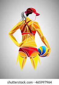 woman, beach volleyball