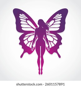 woman with beautiful butterfly wings 