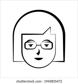 Woman beautiful face icon vector illustration on white background. color editable