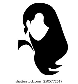 Woman beautiful hair logo, hair design, hair concept silhouette