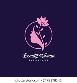 Woman beauty design vector logo with modern simple and creative concept idea 