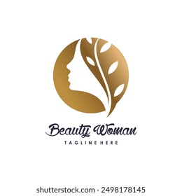 Woman beauty design vector logo with modern simple and creative concept idea 