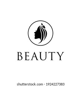 woman beauty face logo vector modern simple