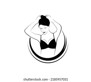 woman beauty logo design silhouette