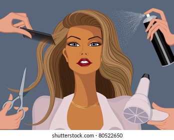 Woman in a beauty salon