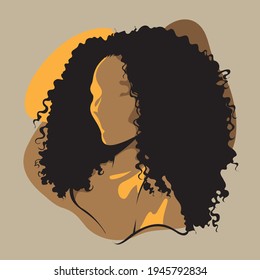 WOMAN BEAUTY SILHOUETTE CURLY AFRICAN HAIR