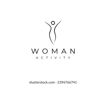 diseño de logotipo de línea abstracta de belleza femenina